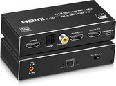 NÖRDIC SGM-190 HDMI splitter 1 naar 2 - 4K60Hz - Toslink, Coax, 3,5mm audio - Zwart