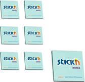 Stick'n sticky notes - 6-pack - 76x76mm, pastel blauw, 100 memoblaadjes per blok