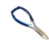jarif - nagelknipper - nageltang - nagelschaar - gebogen bek - rvs - 14 cm - blauw