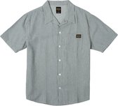 Rvca Dayshift Stripe Ii Short Sleeve Overhemd - Balsam Green