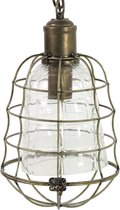 Hanglamp - Industrieel - Vintage - Eetkamer - Stallamp - Overkapping - Landelijk - Mancave - Ketting - Brons - Glas - 38cm