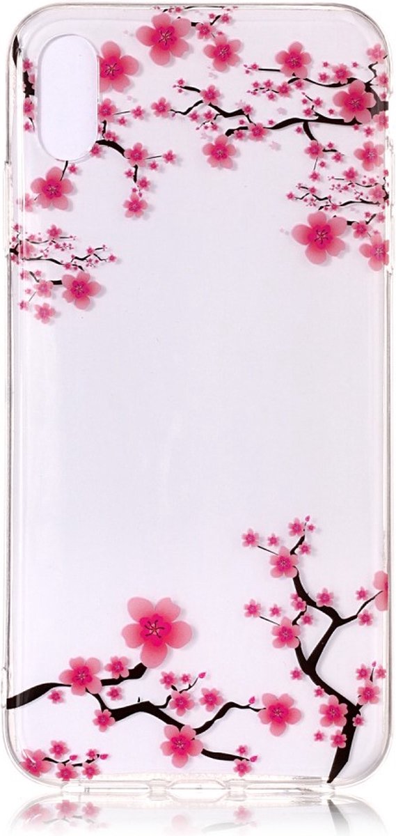 Peachy Doorzichtig iPhone X XS TPU Bloesem hoesje - Roze bloemen