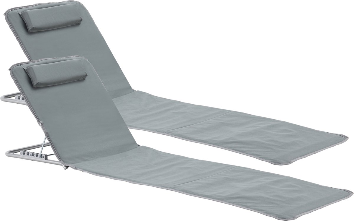 Strandmat Donostia met rugleuning set van 2 beige | premiumXL
