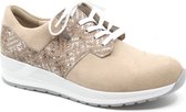 Finn Comfort, CAINO, 05061-902445, Beige dames veterschoenen met stretch