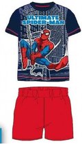 Spiderman shortama - 100% katoen - Spider-Man pyjama - maat 92 - rood met blauw