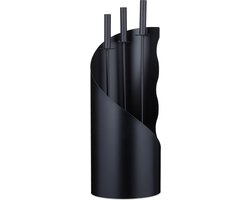 haardset - modern - 4-delig - staal - pook - schep - bezem - haardstel open haard
