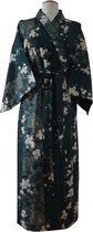 DongDong - Originele Japanse kimono - Katoen - Kersenbloesem motief - Groen - L/XL