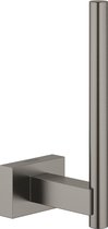 GROHE Essentials Cube Closetrolhouder - Hard Graphite Geborsteld (mat donker grijs) - 40623AL1