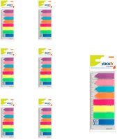 Stick'n Index tabs - 6-pack - 45x12mm op flexibele liniaal, totaal 1200 sticky tabs, bladwijzer