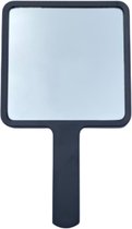 Make-Up Spiegel / Handspiegel met Handvat - Zwart - Klein - Compact - Handzaam - 8,0 X 8,0 cm Spiegeloppervlak