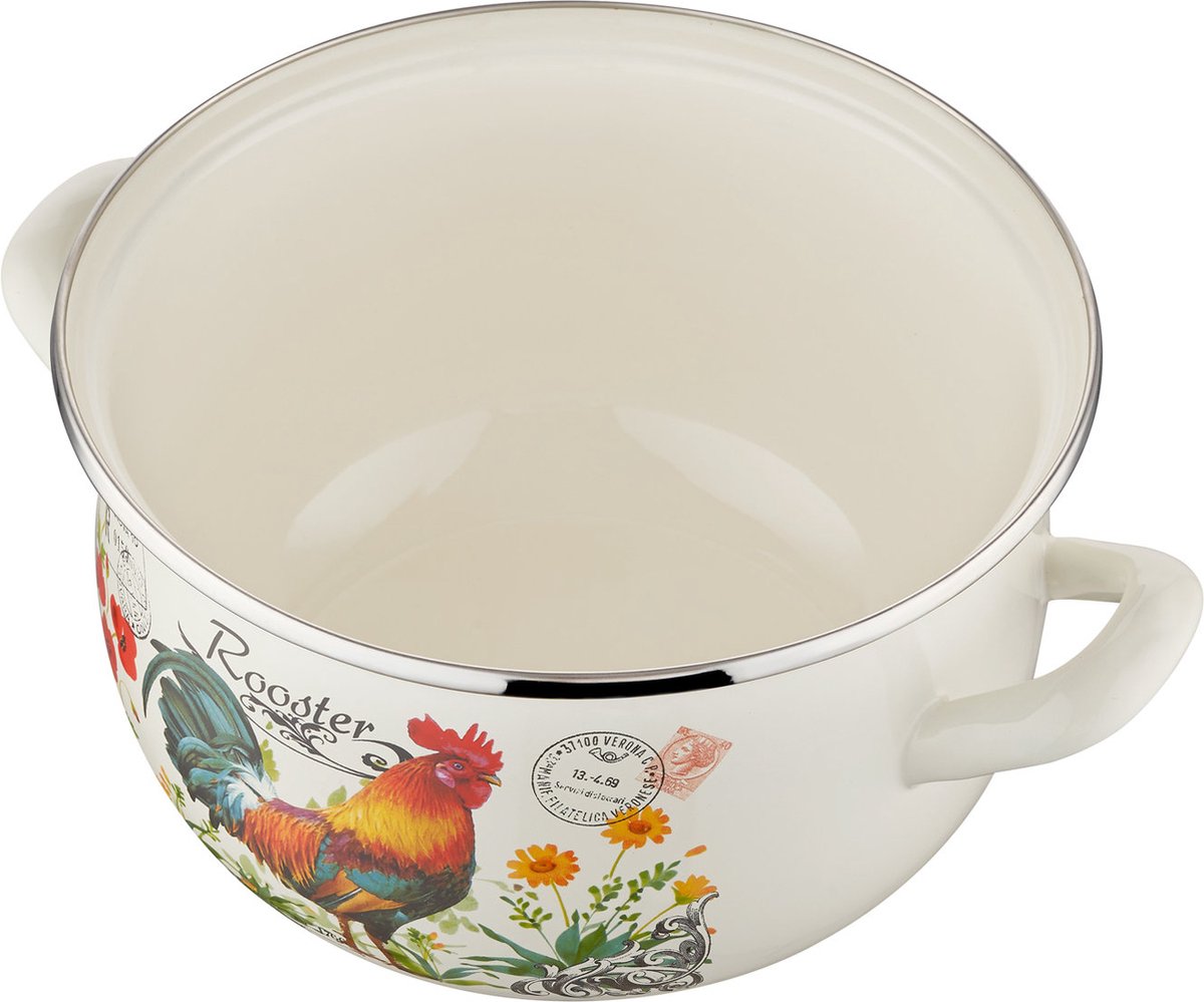 Emalia Berry 22 cm 4.25L retro geëmailleerde exclusieve kookpan met