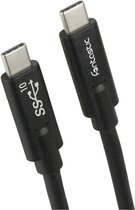 Fontastic 211263 USB-C naar USB-C kabel met E-Marker - 3.2 Gen 2 - 10Gbit/s - PD 100W -  1m - Zwart
