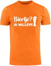 Biertje? Ik Willem! Oranje Dames T-shirt | Koningsdag | bier