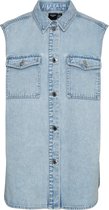 Vero Moda VMPHILINA OVERSIZE DENIM VEST Dames Gilet Light blue denim - Maat XL