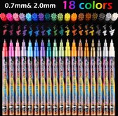 18 stuks metallic permanent markers 0.7mm