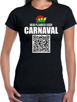 Carnaval QR code shirt mijn plannen voor carnaval / Limburg dames zwart - Carnaval kleding / outfit L