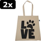 2x PETBAG SCHOUDERTAS LOVE 38X42CM