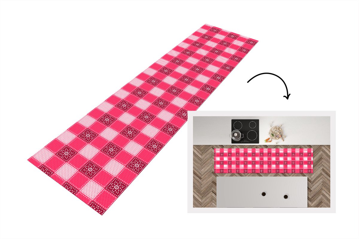 KitchenYeah Keukenloper - Loper keuken - Roze - Patronen - Bloemen - Keukenloper vinyl, foto 7
