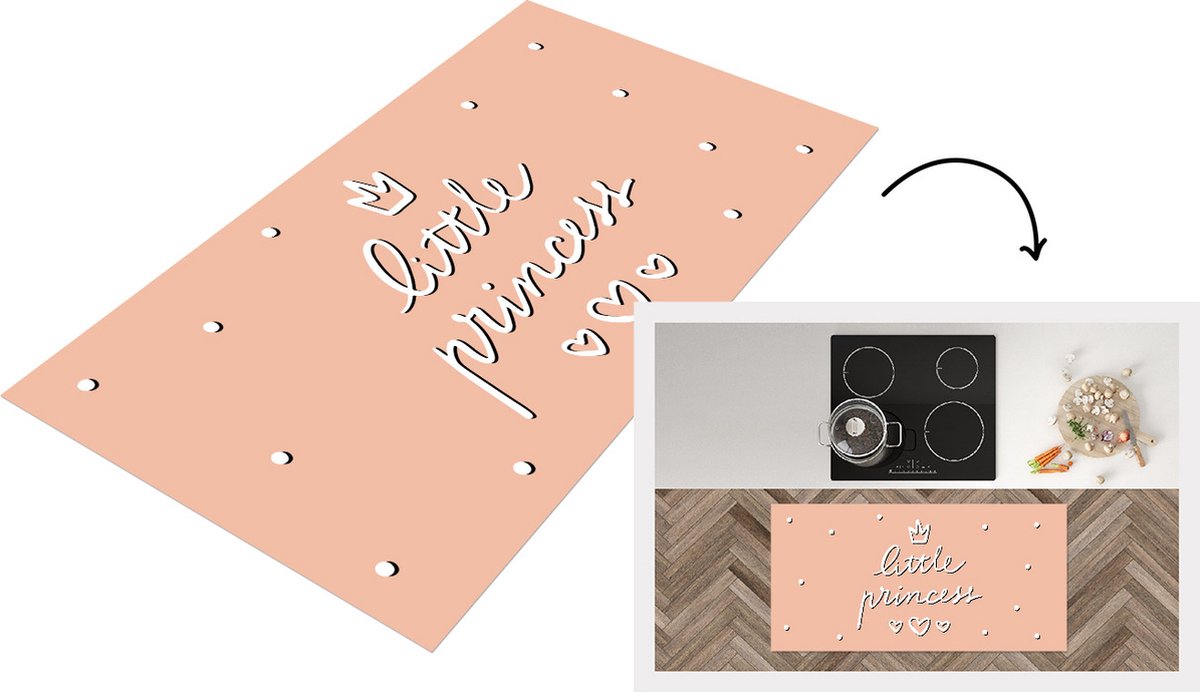 KitchenYeah Keukenloper - Loper keuken - Quotes - Spreuken - Little princess - Kinderen - 120x60 cm - Keukenloper vinyl Multicolor