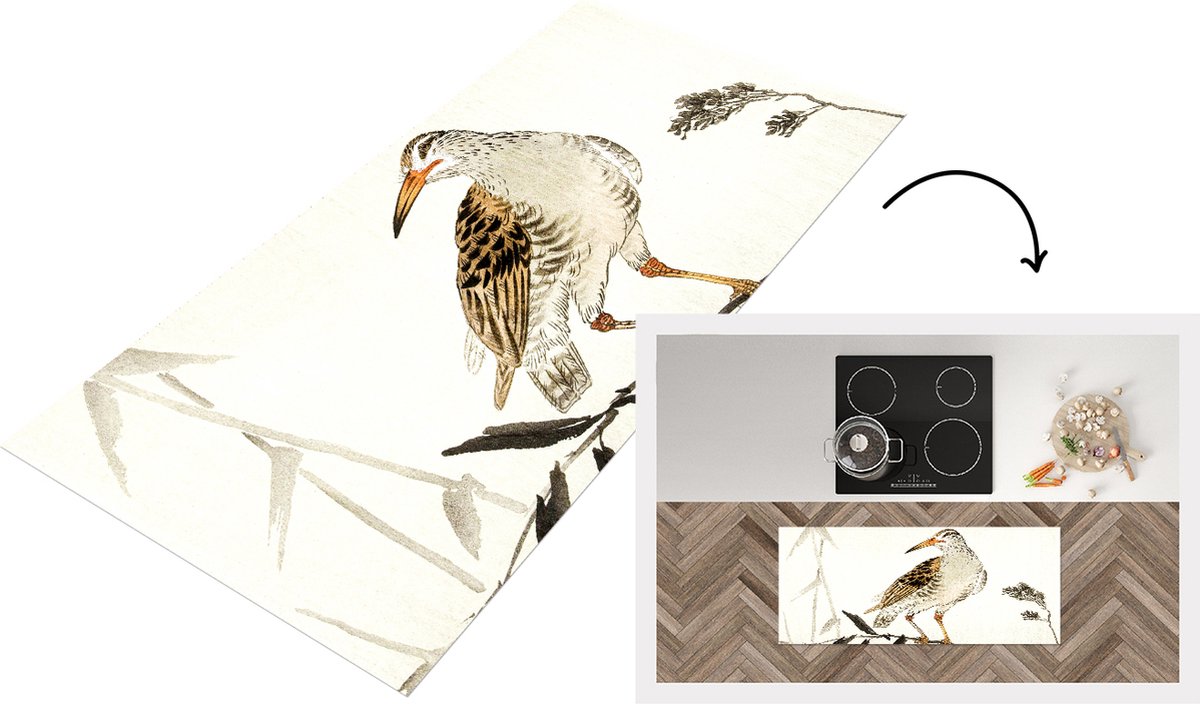 KitchenYeah Keukenloper - Loper keuken - Scandinavisch - Vogel - Vintage - Keukenloper vinyl Multicolor