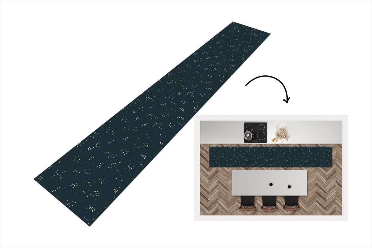 KitchenYeah Keukenloper - Loper keuken - Sterren - Hemel - Patroon - Keukenloper vinyl multicolor, foto 5