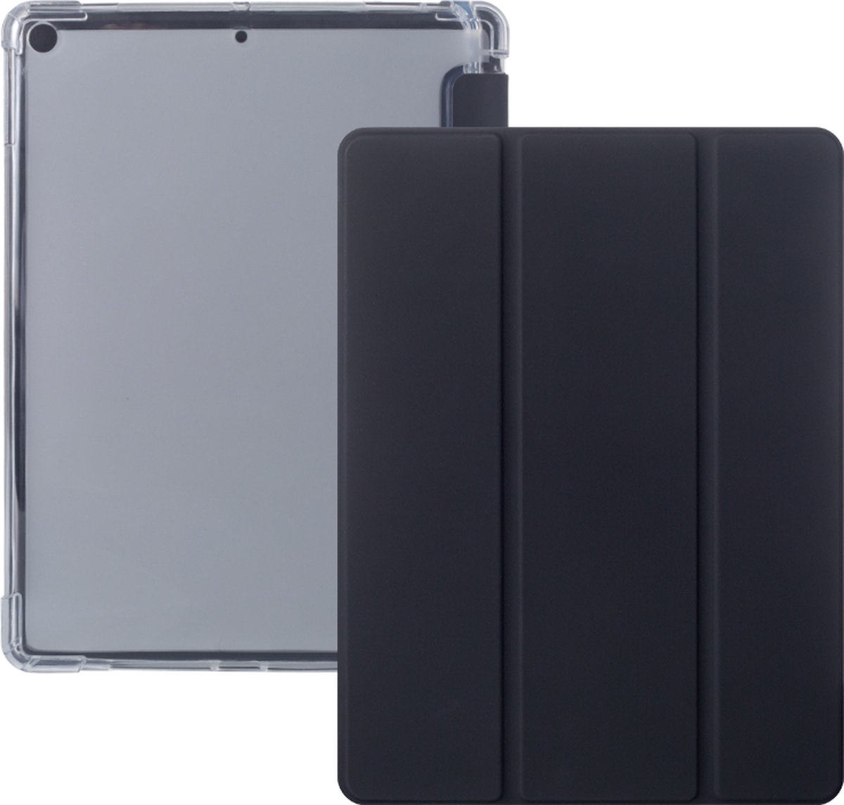 CoverMore Tablethoes - Geschikt voor iPad Air 2022 / 2020 Case - Tablet Hoesje Zwart - Smart Folio Cover met Pencil Opbergvak