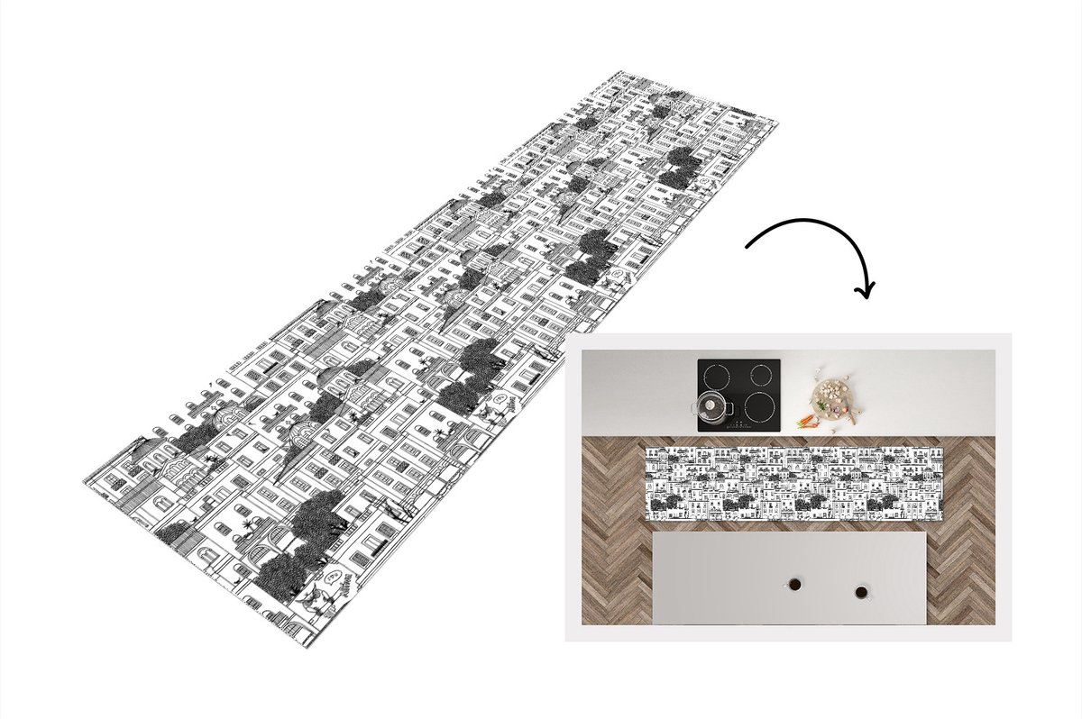 KitchenYeah Keukenloper - Loper keuken - Patronen - Athene - Huis - Keukenloper vinyl multicolor, foto 7