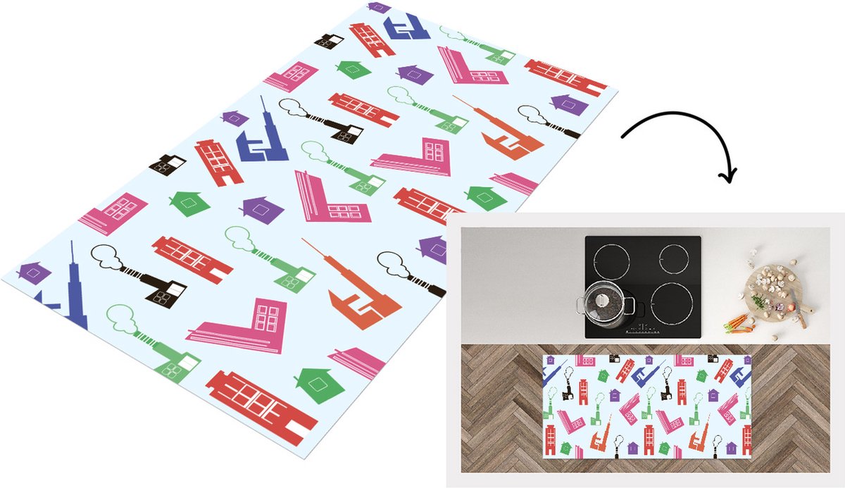 KitchenYeah Keukenloper - Loper keuken - Patronen - Fabriek - Huis - Keukenloper vinyl multicolor, foto 7