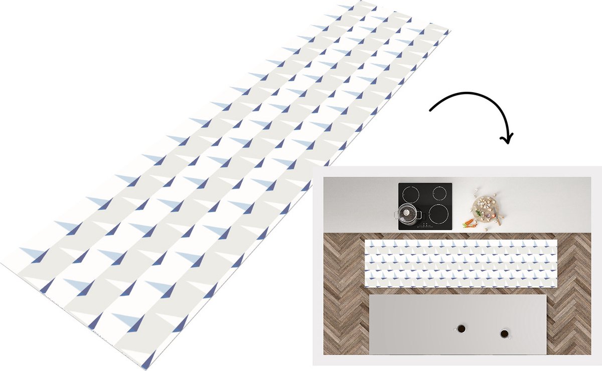 KitchenYeah Keukenloper - Loper keuken - Patronen - Boot - Zee - 240x60 cm - Keukenloper vinyl Multicolor