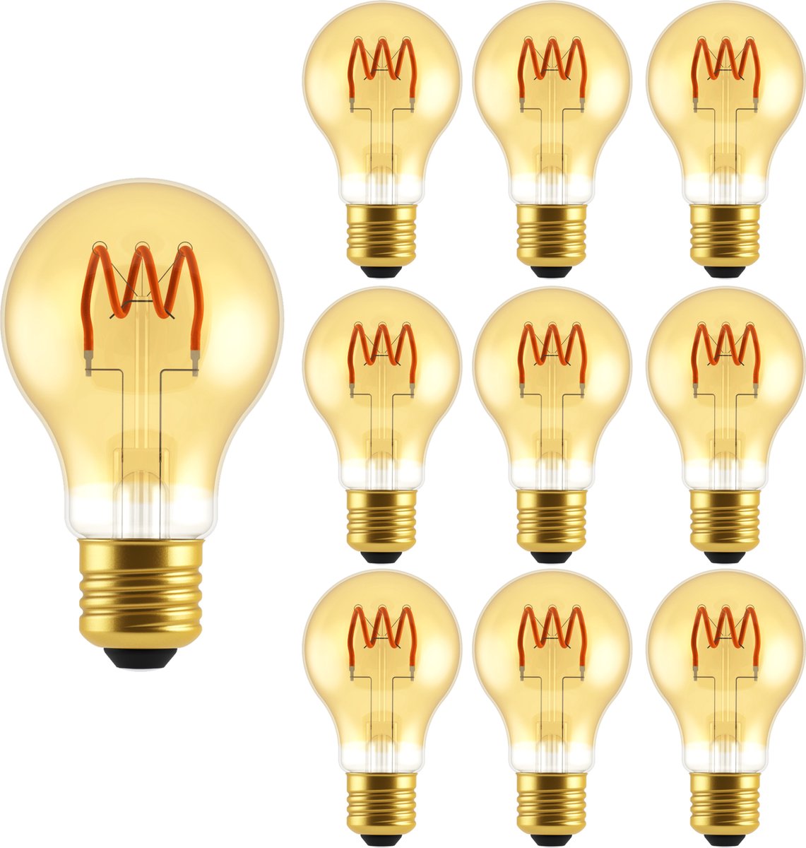 Proventa RETRO LED Lampen E27 voor buiten & binnen - A60 peertje - Warm wit - 250 lm - 10 stuks - Filament lamp