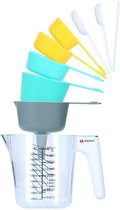 Maatbeker set 9-delig tot 1 Liter (Inclusief trechter en roerstaaf) - Measuring Cups & Spoons - Stapelbaar - Modern Design