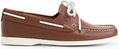 Travelin' Exmouth Dames - Leren Moccasins met veter - Bootschoenen - Instappers - Cognac Bruin Leer - Maat 36