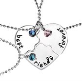 Akyol Best Friends - 3 Leuke Vriendschapskettingen - vriendinnen ketting - ketting voor 3 - bff cadeau - best friends cadeau - vrienden-hartjes - Best Friends - bff - drie delige k