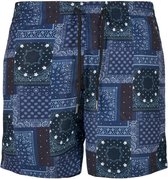 Urban Classics Zwemshorts -XL- Pattern navy bandana aop Blauw