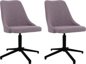 vidaXL Eetkamerstoelen draaibaar 2 st stof taupe