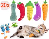 Pishoo® Set (20 stuks) - Kattenspeeltjes met Catnip Kattenkruid - Kattenspeelgoed - Speelgoed voor Katten Vissen - Kat Speeltje Vis - Kitten Speeltjes Visjes