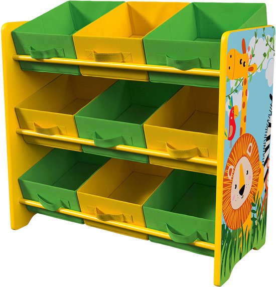 Livarno Home Kinderkast - Ideaal voor het opbergen van speelgoed, knuffeldieren of schoolspullen - Afmetingen: 65 x 30 x 60 cm - Opbergrek met 9 uitneembare vakken