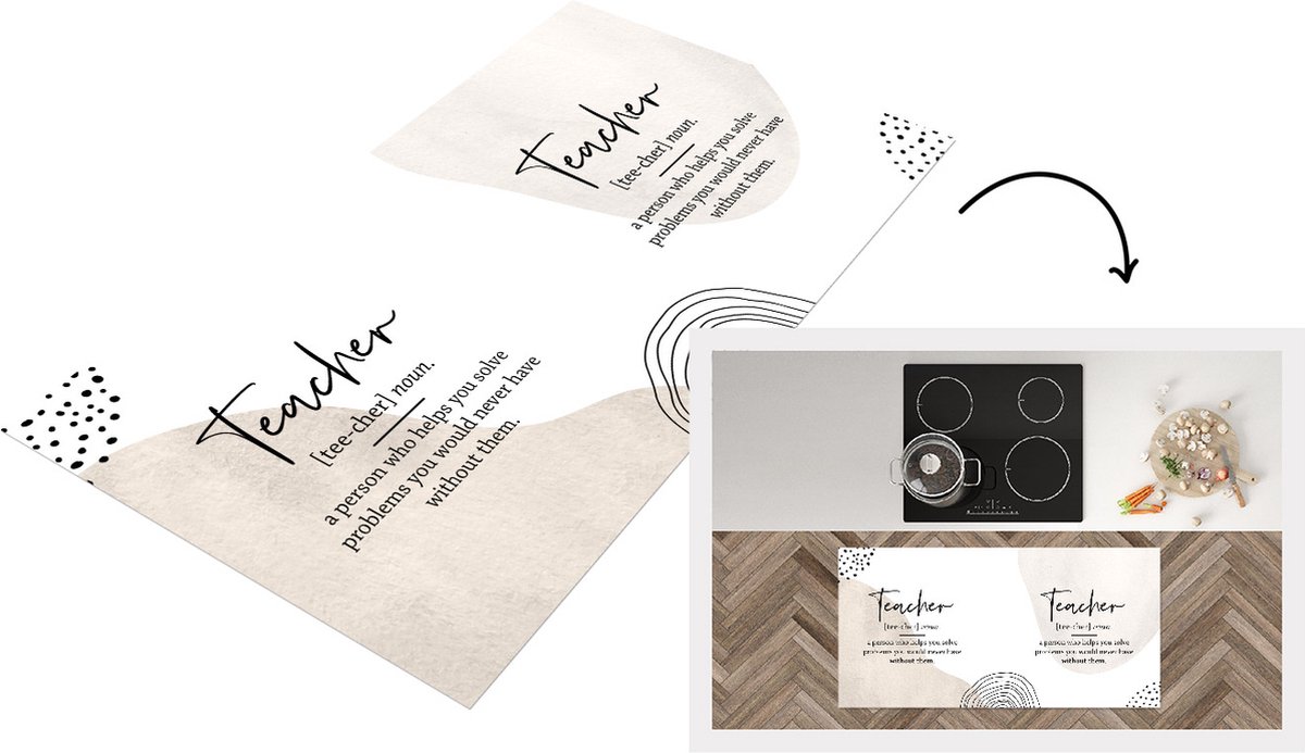 KitchenYeah Keukenloper - Loper keuken - Woordenboek - Meester - Quotes - 120x60 cm - Keukenloper vinyl Multicolor