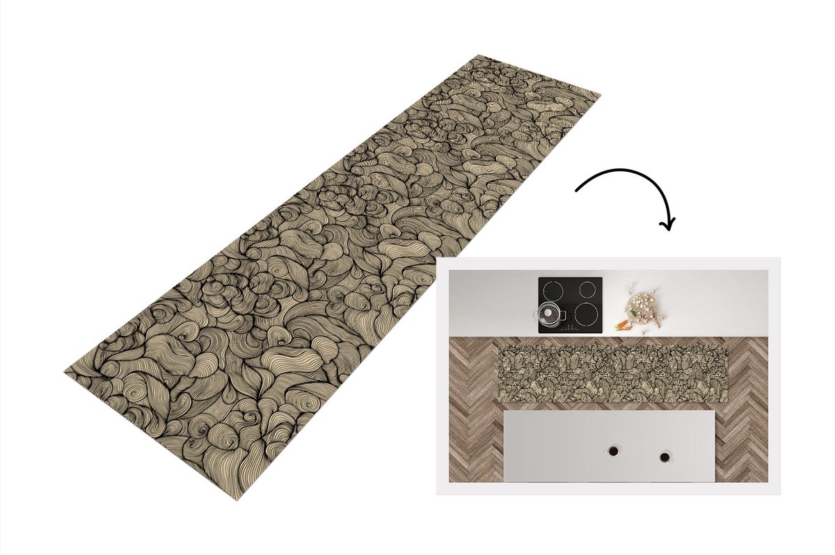 KitchenYeah Keukenloper - Loper keuken - Abstract - Lijn - Patronen - Keukenloper vinyl multicolor, foto 2