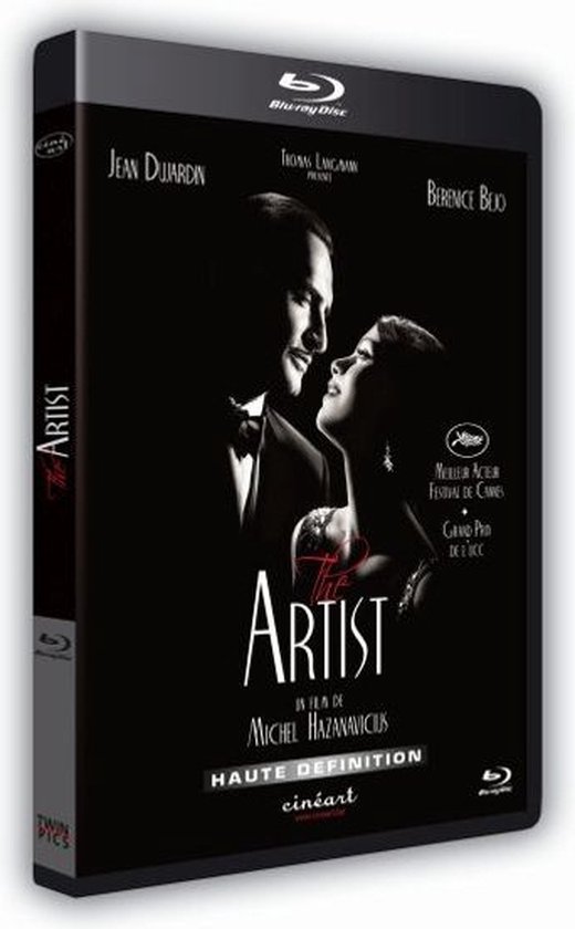 Blu-ray hoes van 'The Artist' met Jean Dujardin en Bérénice Bejo, zwart-wit.