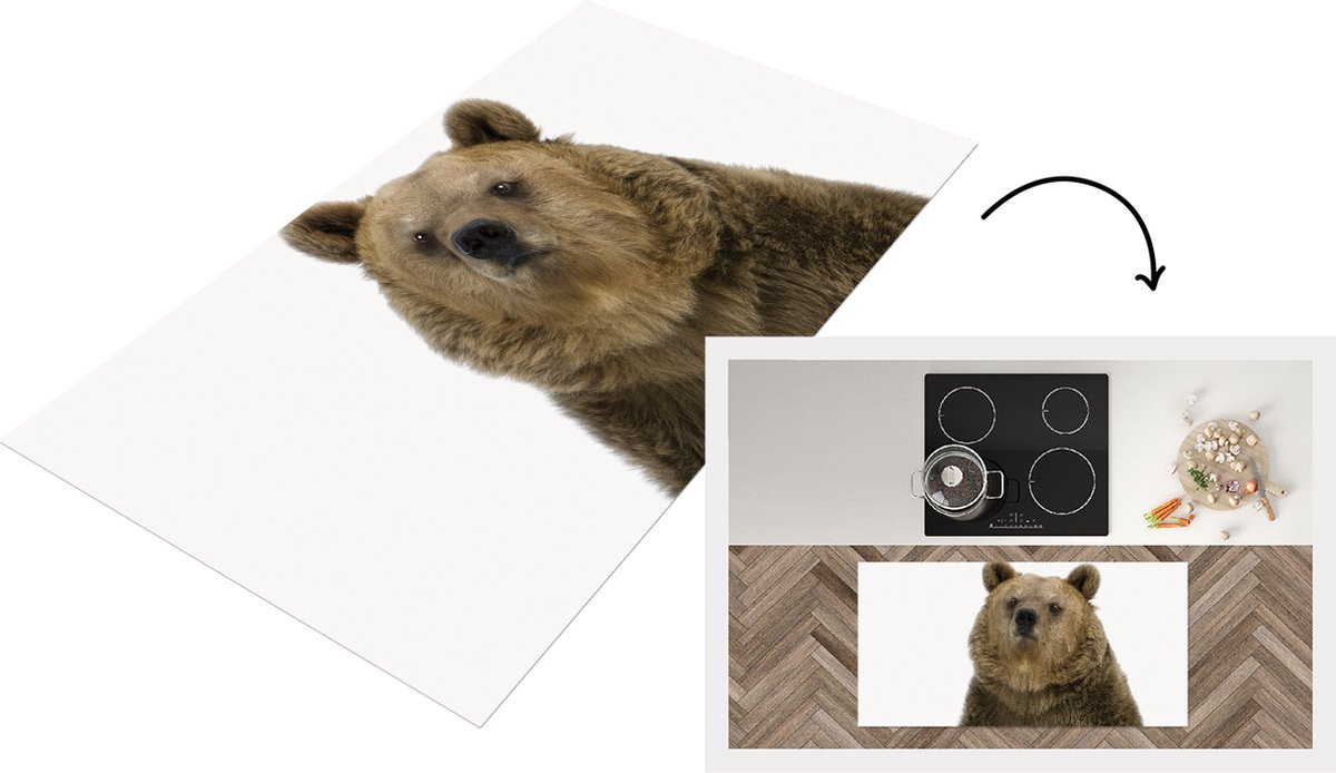 KitchenYeah Keukenloper - Loper keuken - Babykamer - Beer - Schattig - Woonkamer - Slaapkamer - 120x60 cm - Keukenloper vinyl Multicolor