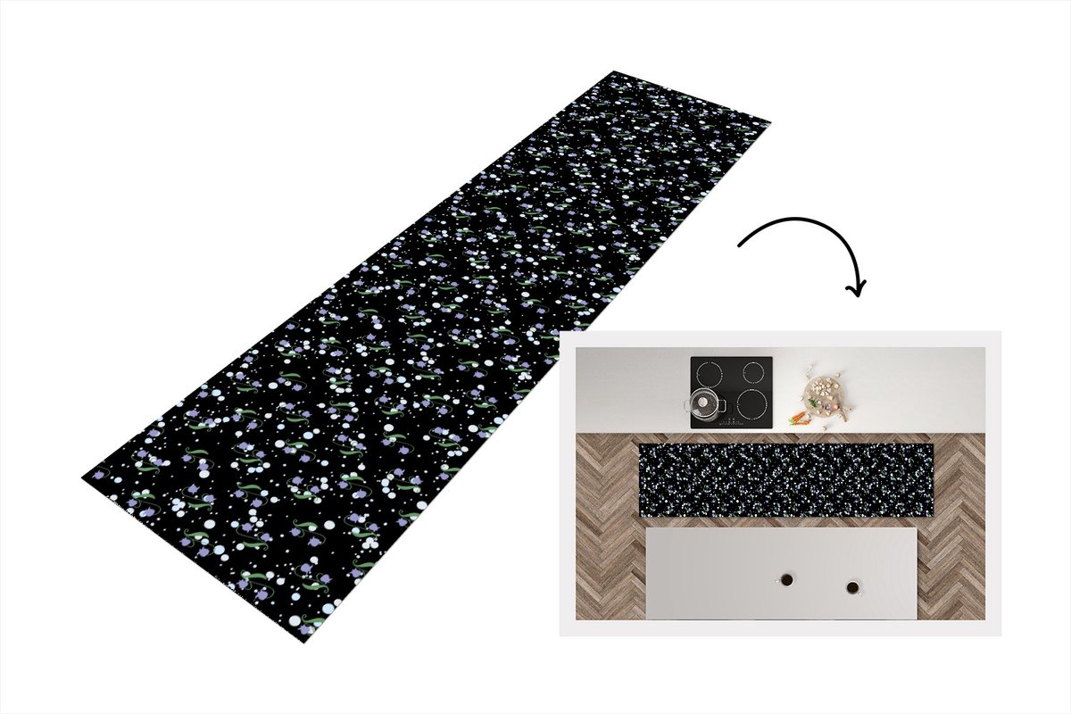 KitchenYeah Keukenloper - Loper keuken - Bloemen - Patronen - Pastel - 240x60 cm - Keukenloper vinyl Multicolor