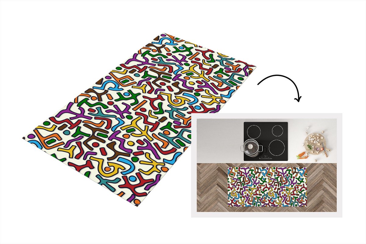 KitchenYeah Keukenloper - Loper keuken - Abstract - Patronen - Afrika - 120x60 cm - Keukenloper vinyl Multicolor