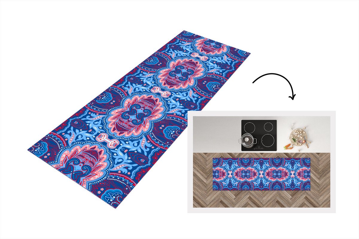 KitchenYeah Keukenloper - Loper keuken - Patronen - Bloem - Natuur - 150x50 cm - Keukenloper vinyl Multicolor