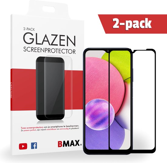 2-pack BMAX Samsung Galaxy A03s Screenprotector glas - Full Cover gehard  glas -... | bol.com