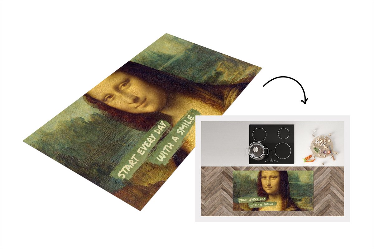 Keukenloper - Loper keuken - Mona Lisa - Quote - Kunst - 120x60 cm - Keukenloper vinyl