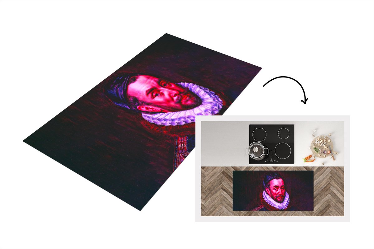 KitchenYeah Keukenloper - Loper keuken - Kunst - Willem van Oranje - Roze - 120x60 cm - Keukenloper vinyl Multicolor
