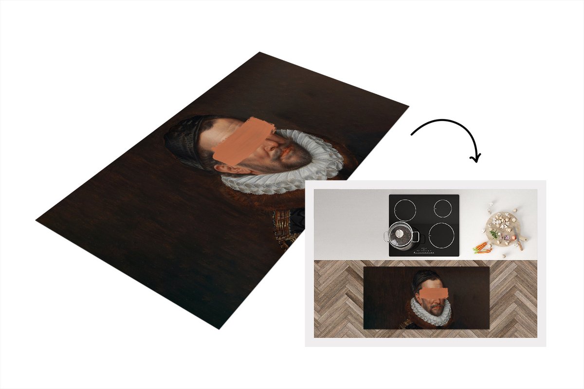 KitchenYeah Keukenloper - Loper keuken - Oude meesters - Willem van Oranje - Verf - 120x60 cm - Keukenloper vinyl Multicolor