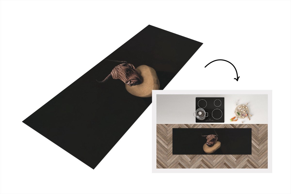 Keukenloper - Loper keuken - Schilderij - Schotse hooglander - Oude meesters - 150x50 cm -