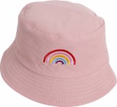 Kinder Bucket Hat - Roze | Regenboog | 52 cm | Tweezijdig / Reversible | Fashion Favorite